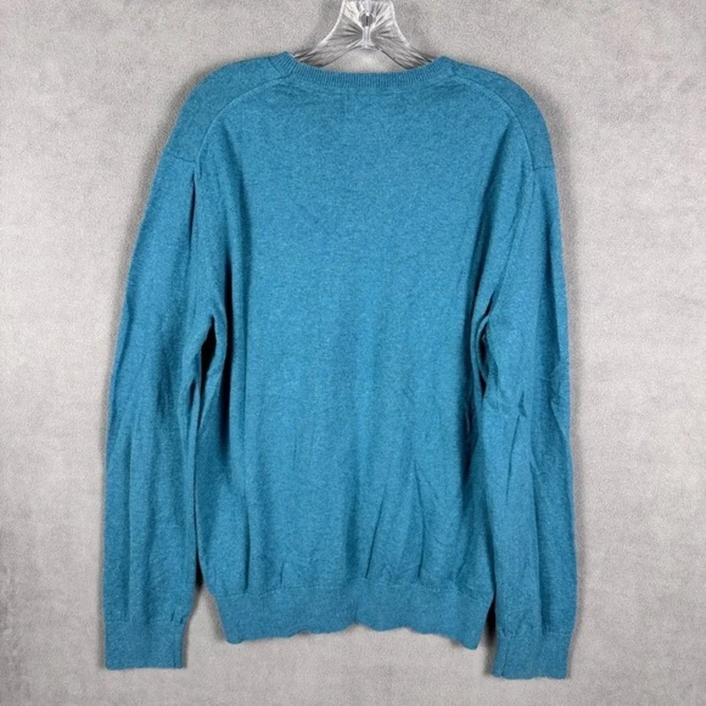 Banana Republic Sweater Men's‎ L Cotton Cashmere Pullover Crew Neck Blue